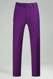 Burgundy Red High Waisted Men's Suits Pants for Wedding