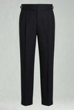 Black High Waisted Straight Leg Men's Suit Pants