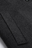 Dark Grey Lapel Single Breasted Long Men's Winter Coat