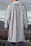 White Shawl Lapel Faux Fur Long Men's Coat