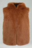 Men's Camel Faux Fur Hooded Vest