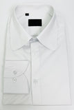 White Solid Long Sleeves Slim Fit Men's Suits Shirt