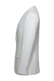 Notched Lapel 2 Piece White Single Breasted Men's Wedding Suits