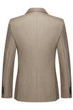 Khaki Coffee Peak Lapel Single Breasted Men's 3 Piece Suits