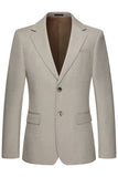 Khaki Notched Lapel 3 Piece Men's Suits