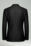 Black 3 Piece Peak Lapel One Button Men's Prom Suits