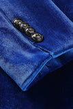 Royal Blue 2 Piece Velvet Notched Lapel Men's Prom Suits