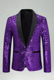 Sequin Shawl Lapel Royal Blue Men's Prom Blazer