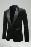 Green Velvet Shawl Lapel Beaded Men's Prom Blazer
