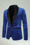 Red Shawl Lapel Beaded One Button Men's Prom Blazer