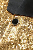 Sparkly Golden Shawl Lapel Single Buckle Men's Prom Blazer
