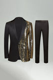 Sparkly Golden Notched Lapel 2 Pieces Men's Prom Suits