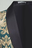 Green Jacquard 2 Pieces Shawl Lapel Men's Prom Suits