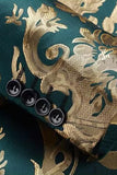Green Jacquard 2 Pieces Shawl Lapel Men's Prom Suits