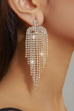 Sparkly Golden Fashion Long Prom Drop Earrings with Rhinestones
