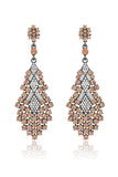 Sparkly Champagne Teardrop Party Drop Earrings with Rhinestones