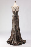 Khaki Leopard Mermaid Corset Long Prom Dress with Lace Up Back