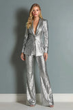 Sparkly Green Peak Lapel 2 Piece Sequin Women's Prom Suits