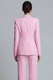 Pink Peak Lapel 2-piece One Button Women's Work Suits