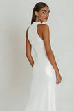 Sparkly Sequins Bateau Sheath Little White Dress
