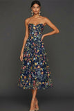 Floral Mauve Sweetheart A Line Embroidered Prom Dress