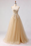 Sage Green A-Line Beaded Long Tulle Prom Dress with Embroidery