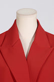 Red Peak Lapel Women Prom Blazer with Bow