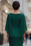 Black Mermaid Round Neck Mother of the Bride Dress with Half Sleeve
