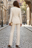 Sky Blue 2 Piece Peak Lapel One Button Women's Work Suits