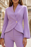 Light Pink 2 Piece Slim Fit Lapel Women's Business Suits