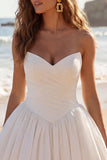 Sweetheart Ivory Ruched A-Line Mini Graduation Dress