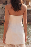 Ivory Sheath Sweetheart Long Bridal Shower Dress with Lace
