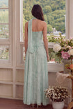 Dusty Sage Chiffon A-Line Corset Strapless Midi Dress