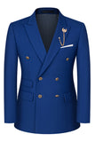 2-piece Black Peaked Lapel Double Breasted Men's Suits