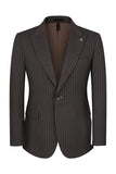 3 Piece Blue One Button Peak Lapel Men's Prom Suits