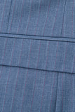 3 Piece Blue One Button Peak Lapel Men's Prom Suits