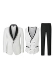 Blue 3 Piece One Button Shawl Lapel Men's Prom Suits