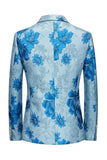 Yellow Floral 2-Piece One Button Notched Lapel Men's Prom Suits