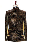 Sparkly Gold One Button Notched Lapel Men's Prom Blazer