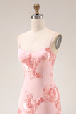 Yellow Sheath Floral Embroidery Long Prom Dress with Ruffle Slit