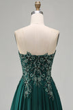Sweetheart A Line Dark Green Long Mother of the Bride Dress with Appliques