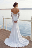 Ivory Mermaid Sweetheart Chiffon Ruched Long Wedding Dress