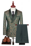 Black Double Breasted Shawl Lapel 3-Piece Men's Suits