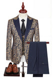 Black 3-Piece Peaked Lapel One Button Men's Suits