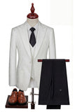 Black 3-Piece Peaked Lapel One Button Men's Suits