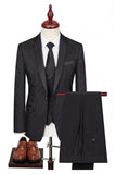 Black Shawl Lapel One Button 3-Piece Men's Suits