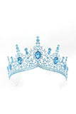 Golden and Royal Blue Crystal Prom Queen Pageant Crown Tiara