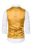 Black V-Neck Single Breasted Sequins Men's Suit Vest