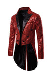 Black Sequin Peaked Lapel Double Breasted Men's Tuxedo Tailcoat