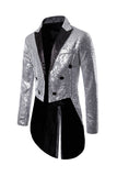 Black Sequin Peaked Lapel Double Breasted Men's Tuxedo Tailcoat